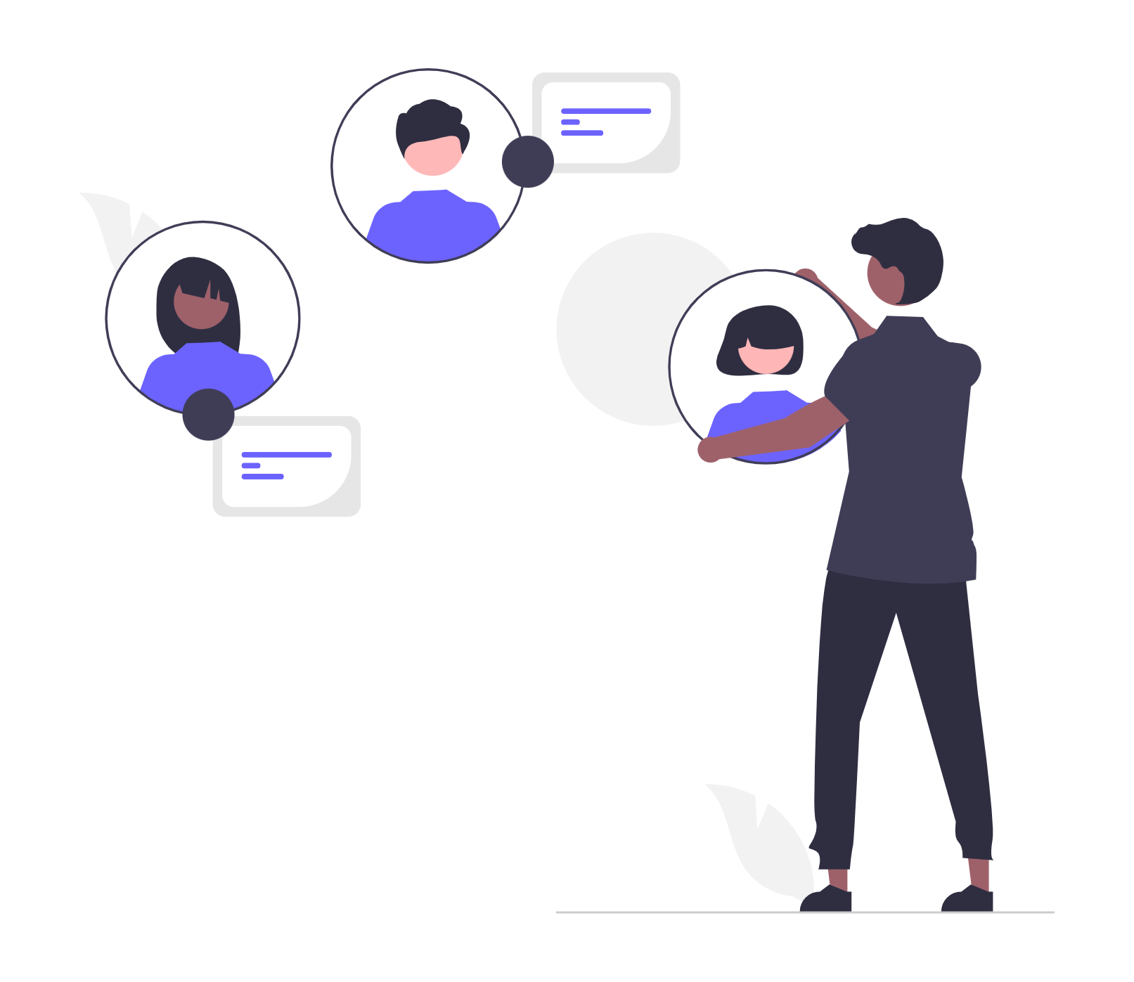 Illustration of teams connecting